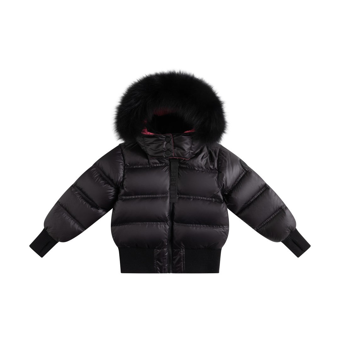Ellabee Fuchsia lined black coat