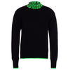 Neon green print black sweater by MSGM