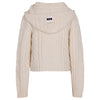 Cable knit cream hoodie sweater by MSGM