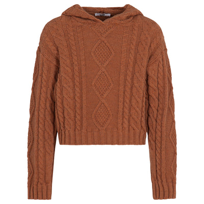 Cable knit biscuit hoodie sweater by MSGM