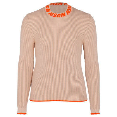 Biscuit/orange turtleneck sweater by MSGM
