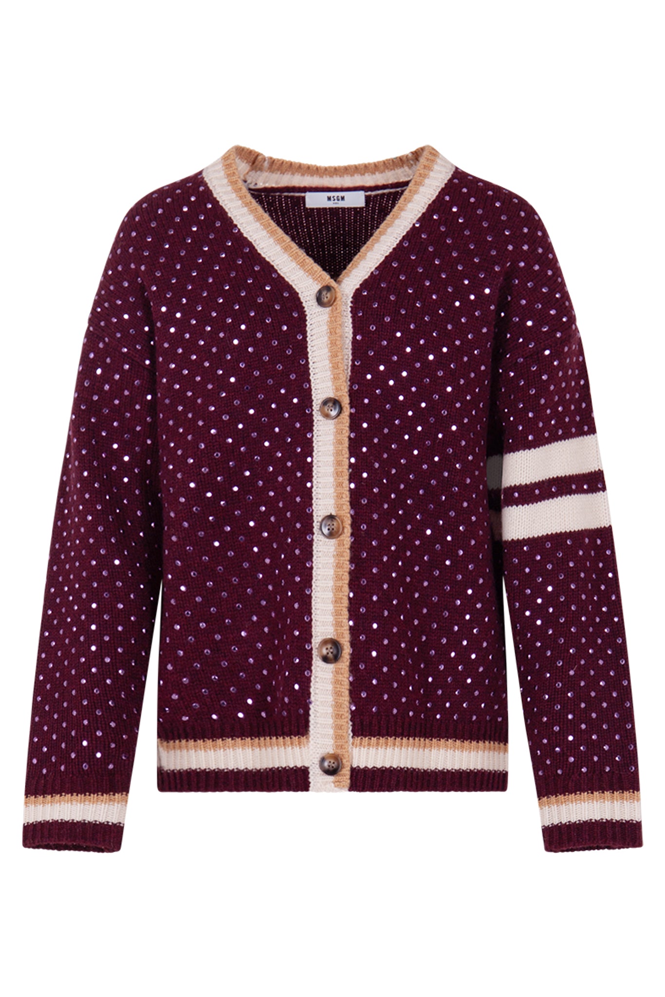 MSGM Studded knitted cardigan