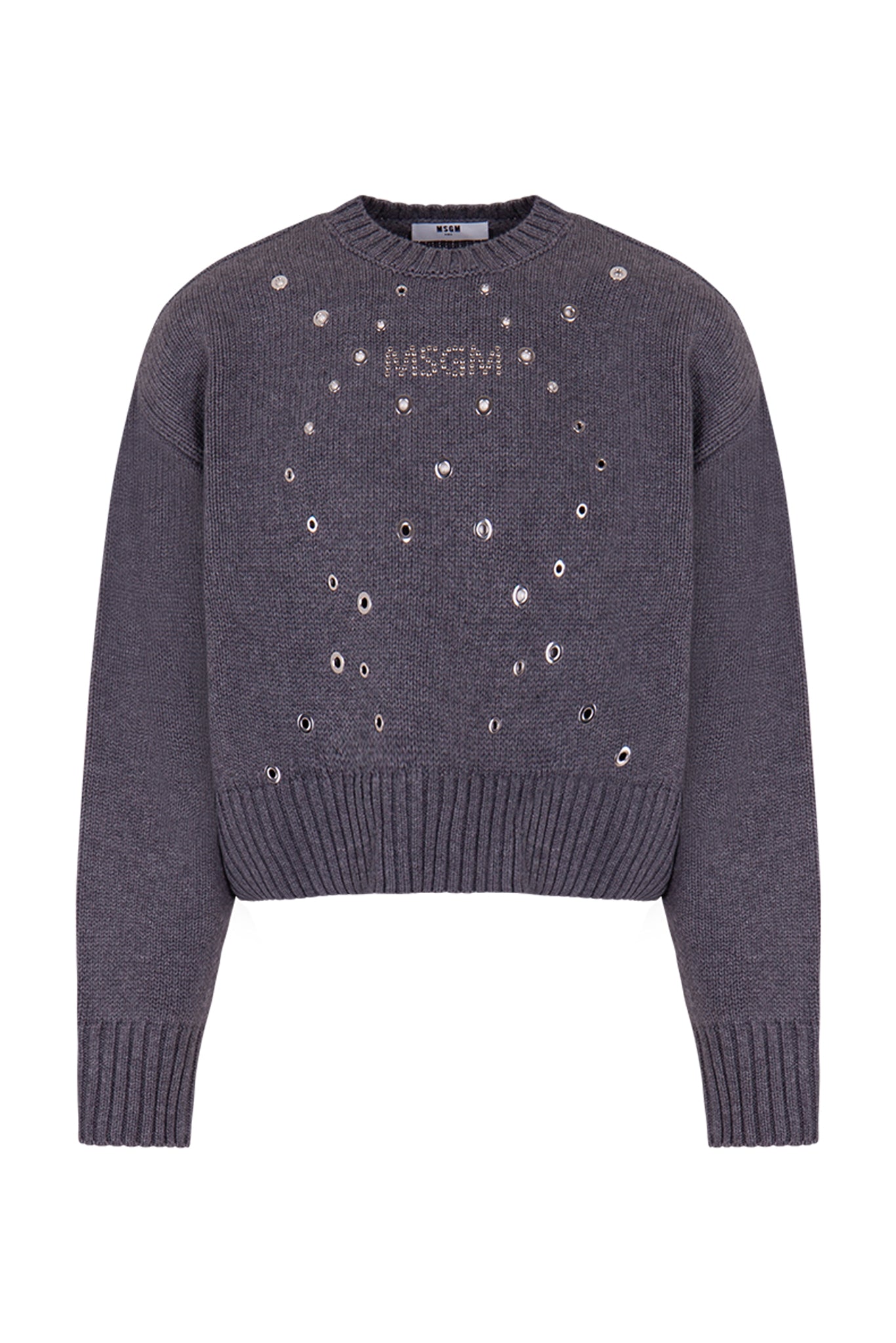 MSGM Dotted holes grey sweater