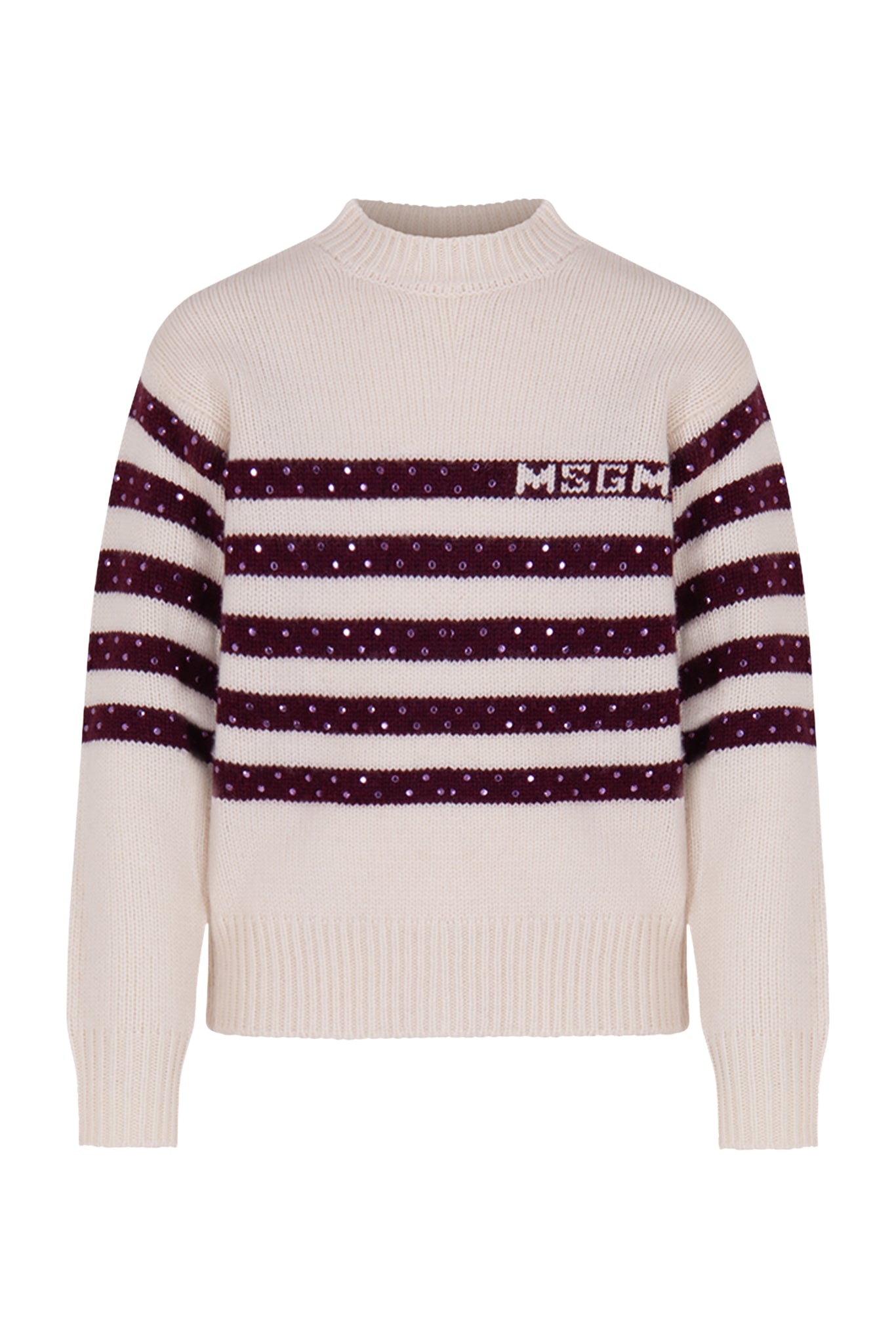 MSGM Studded wine stripe sweater
