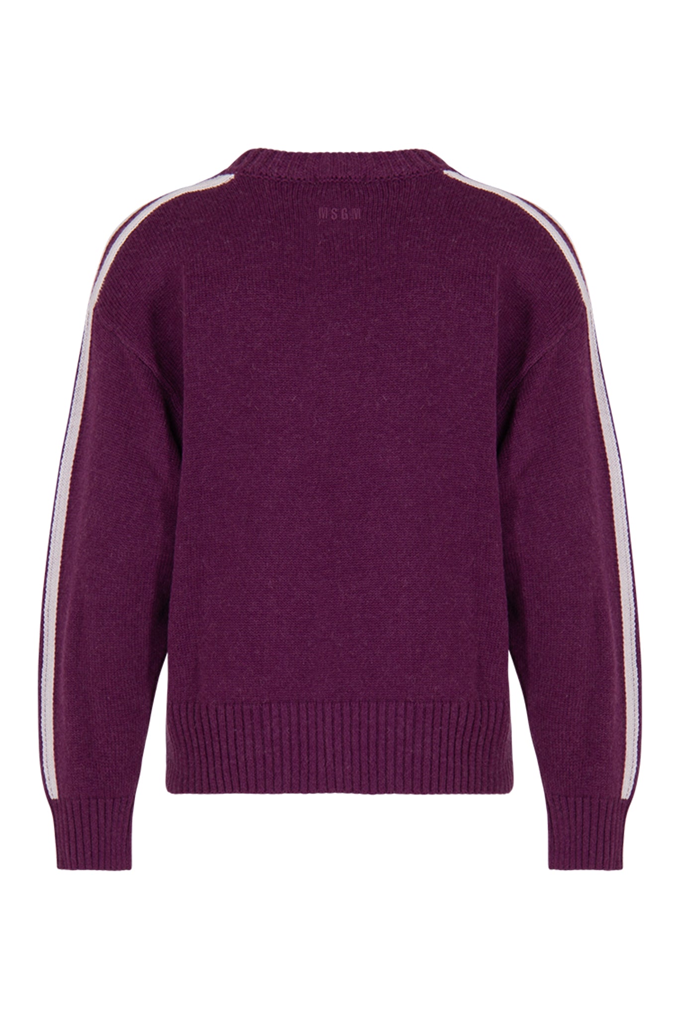 MSGM Stripe sleeve merlot sweater