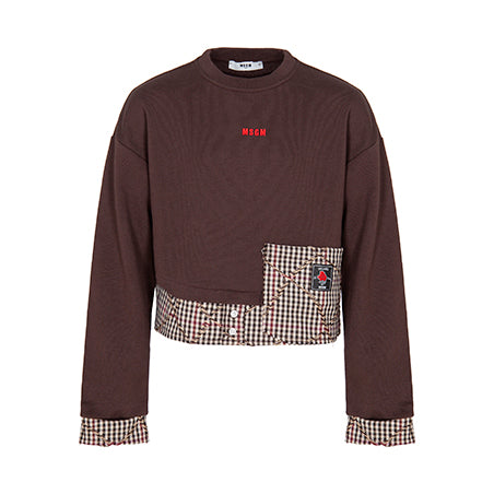 MSGM Gingham coffee sweatshirt