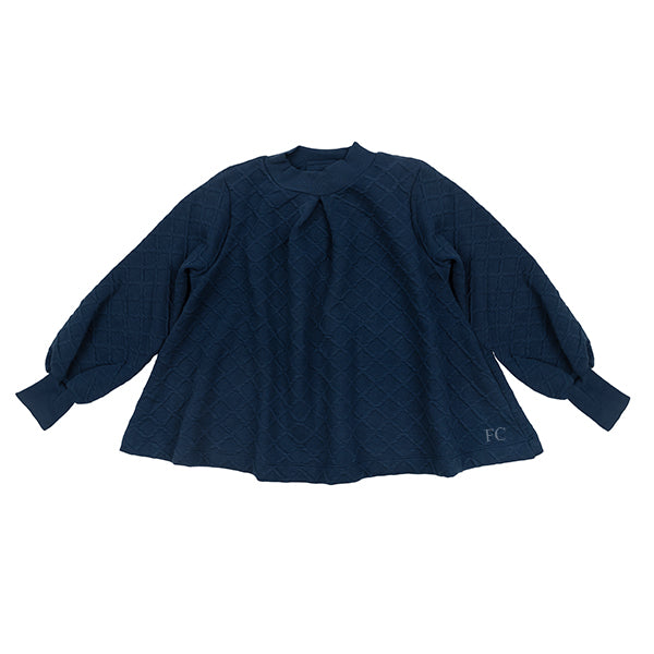 Swing by navy jacquard top by The Middle Daughter