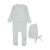 Fine pointelle blue footie set by Lilette