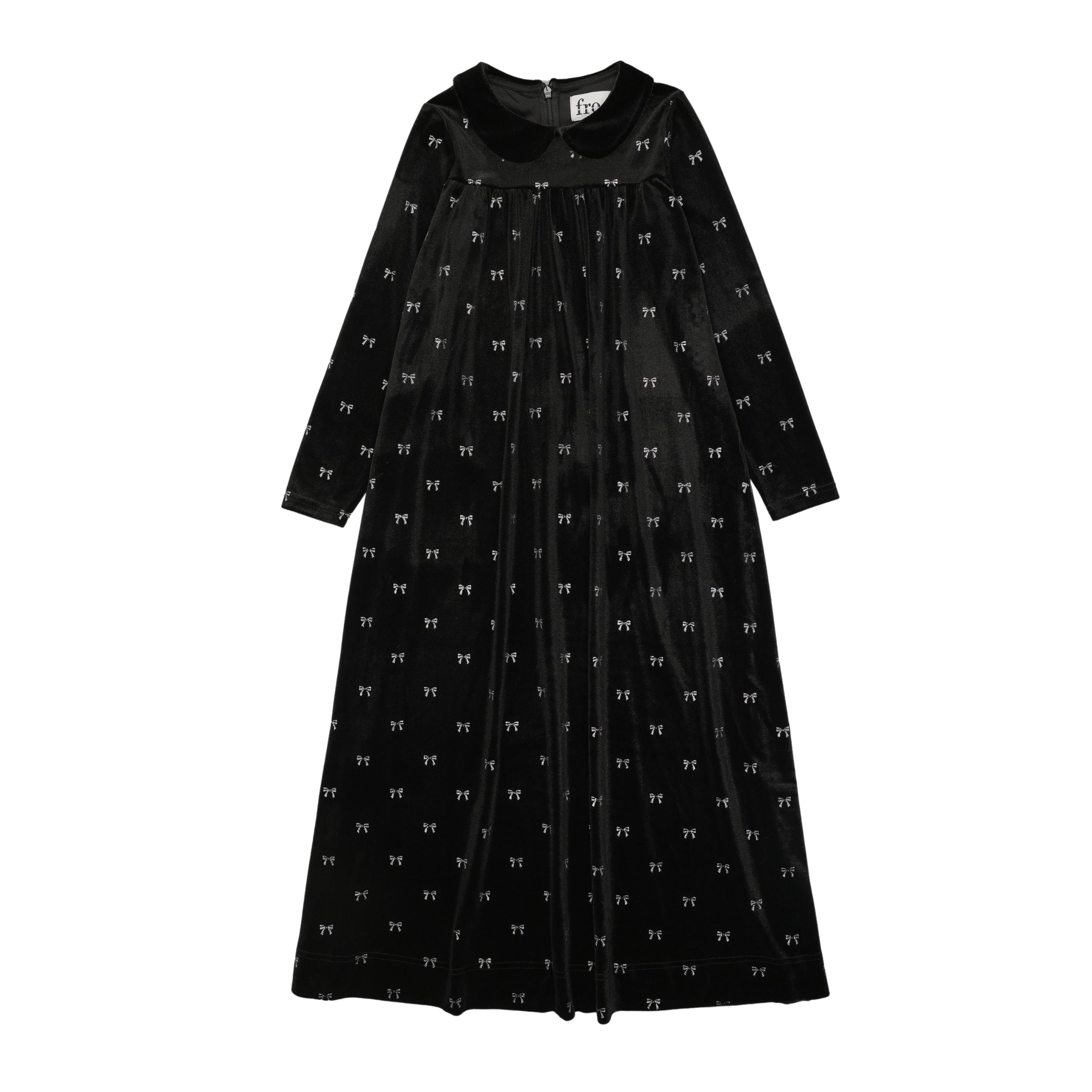 Froo Velour bow maxi robe
