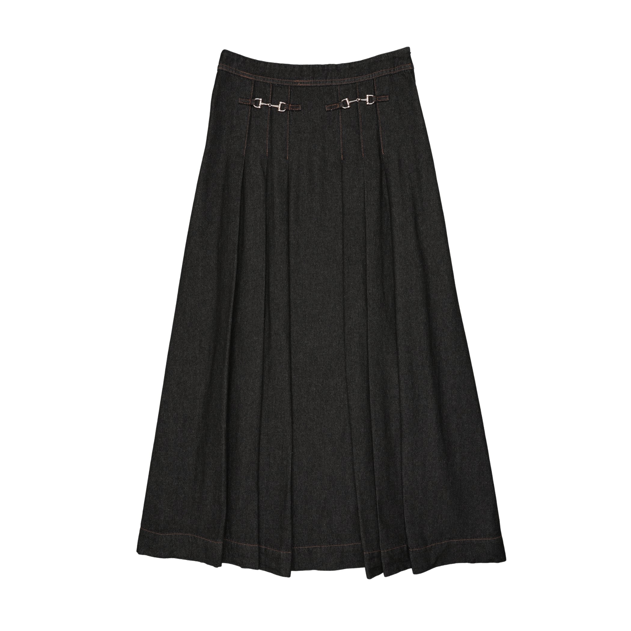 Froo Buckle denim maxi skirt