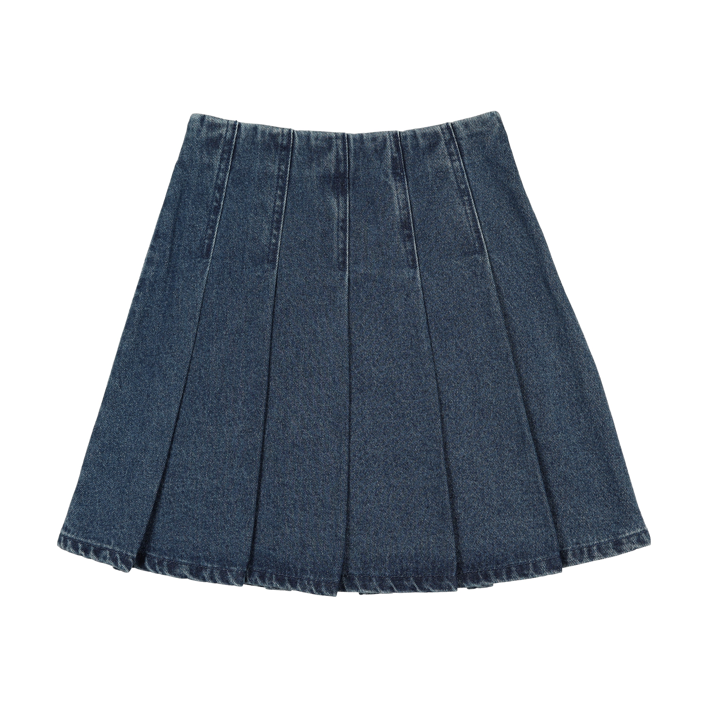 Lil Legs Pleated blue denim skirt - Flying Colors