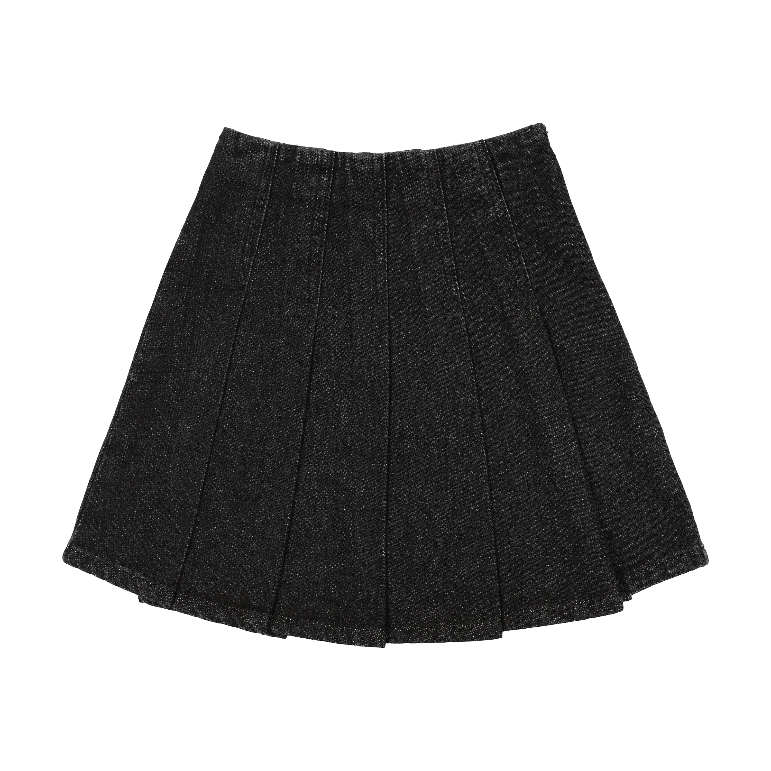Lil Legs Pleated black denim skirt - Flying Colors