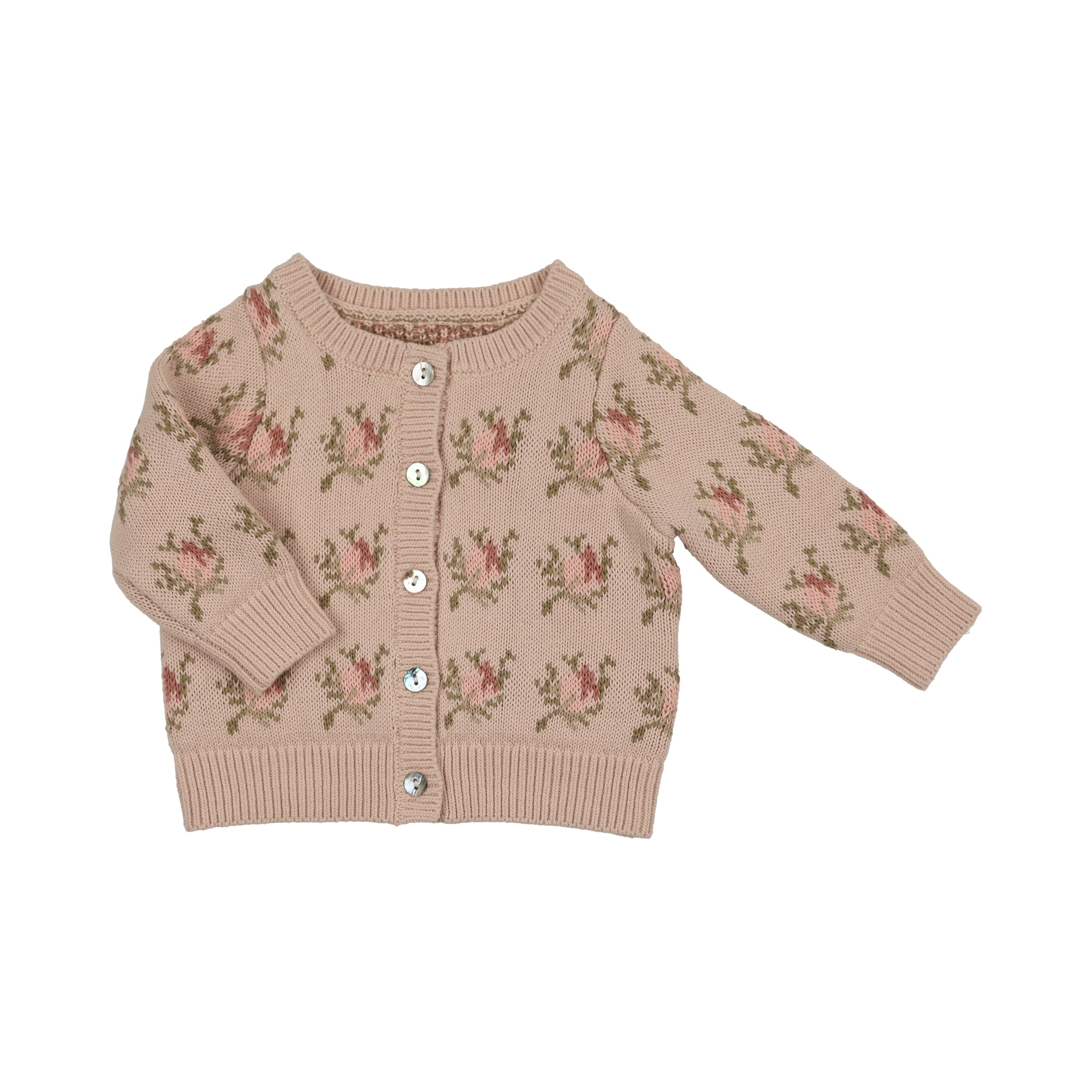 Peluche Floral rose intarsia knit cardigan