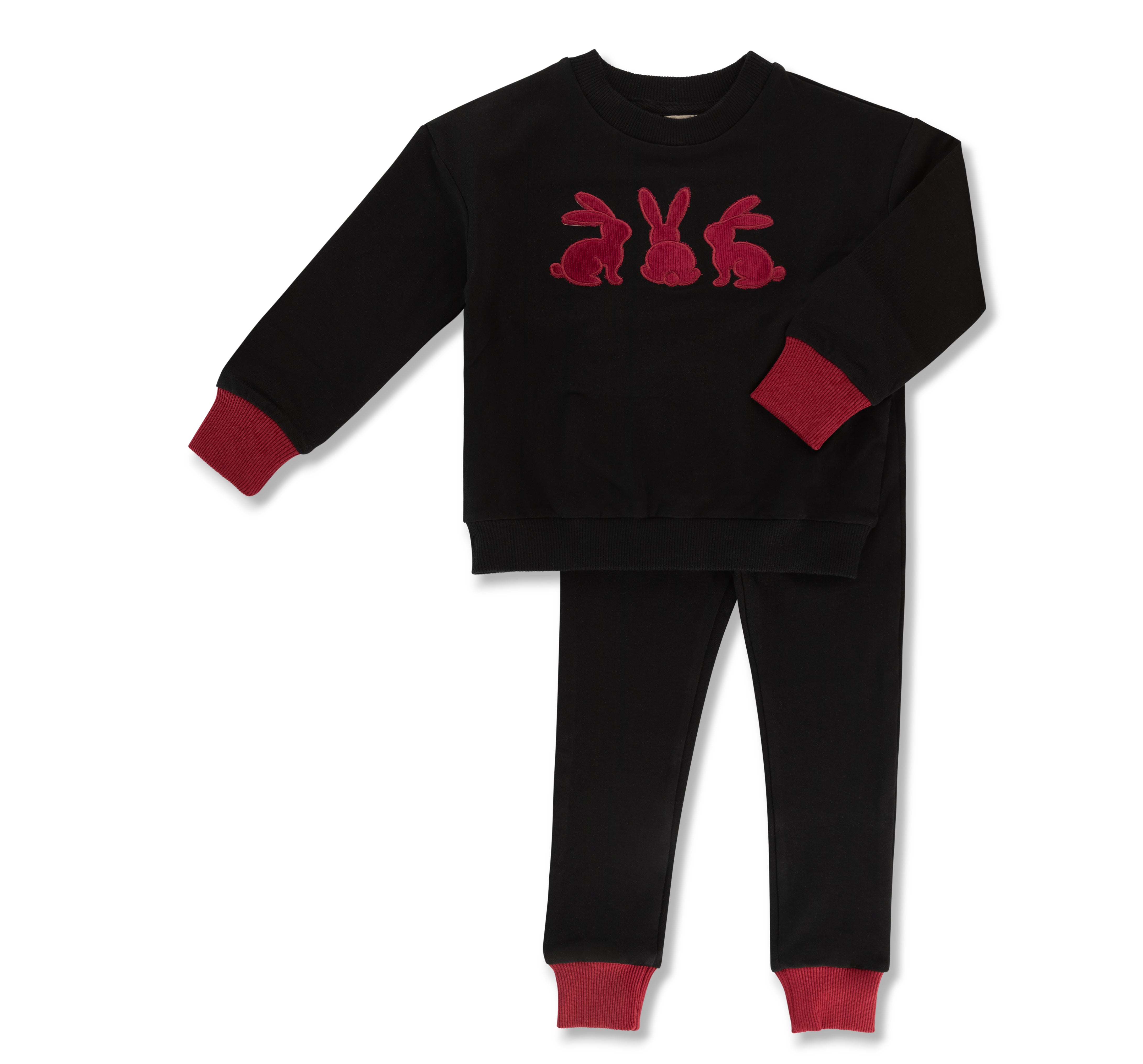 Little Label Corduroy red bunny lounge set
