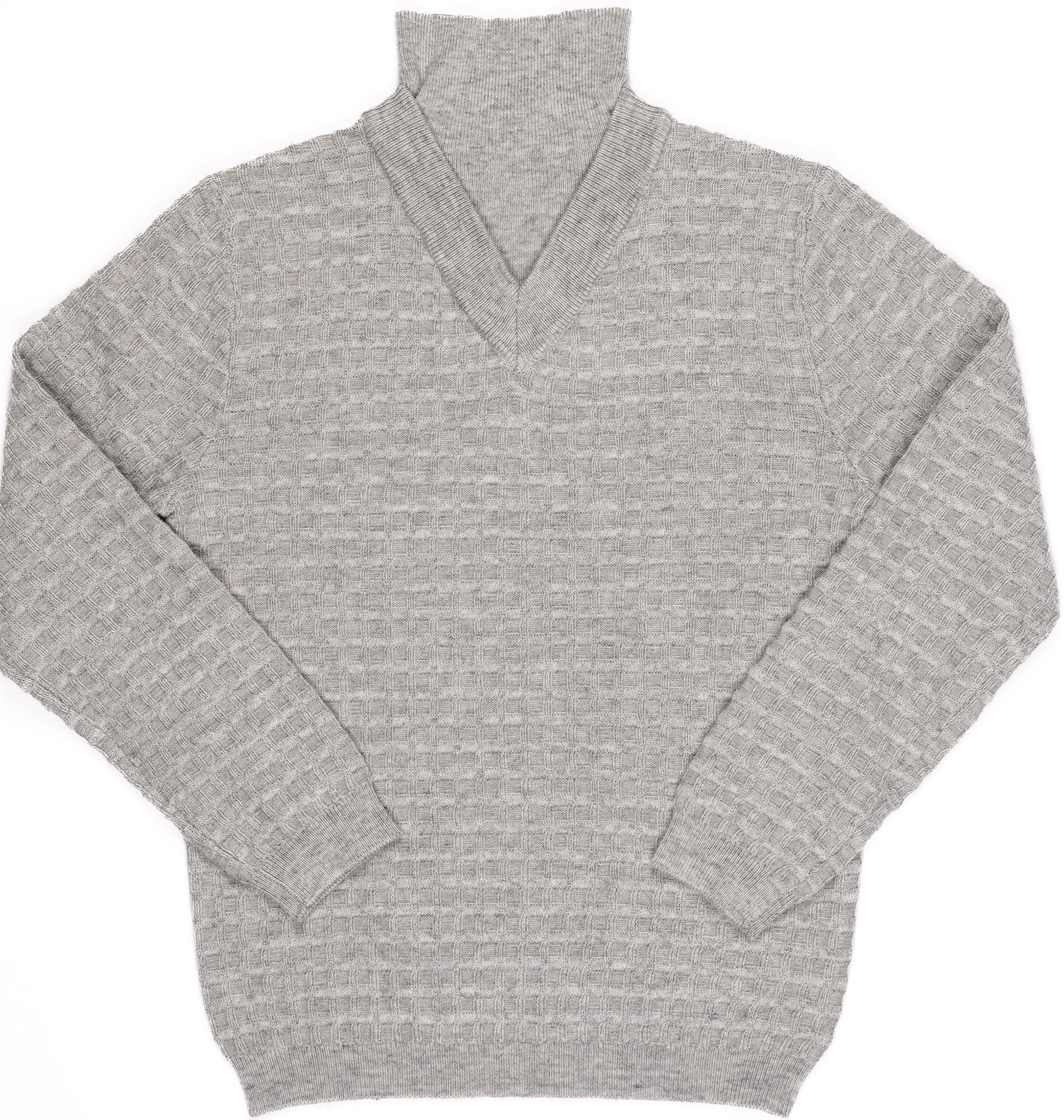 Waffle heather grey turtleneck sweater by Kipp