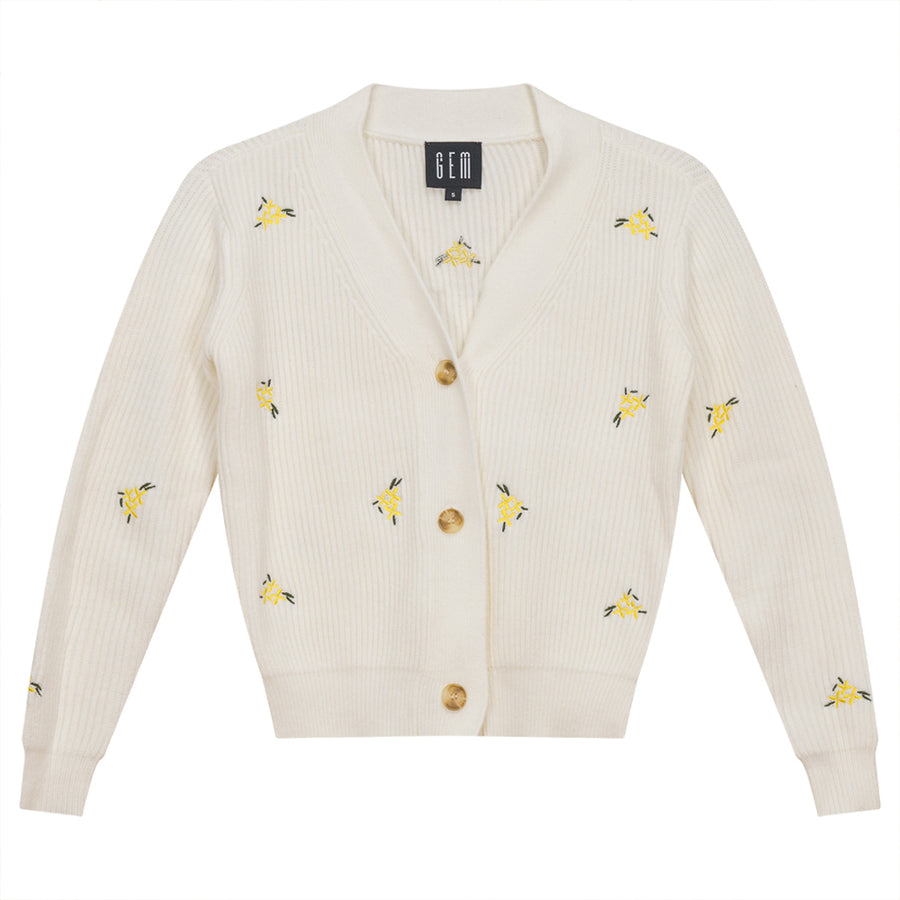 Embroidered flower cardigan by Gem