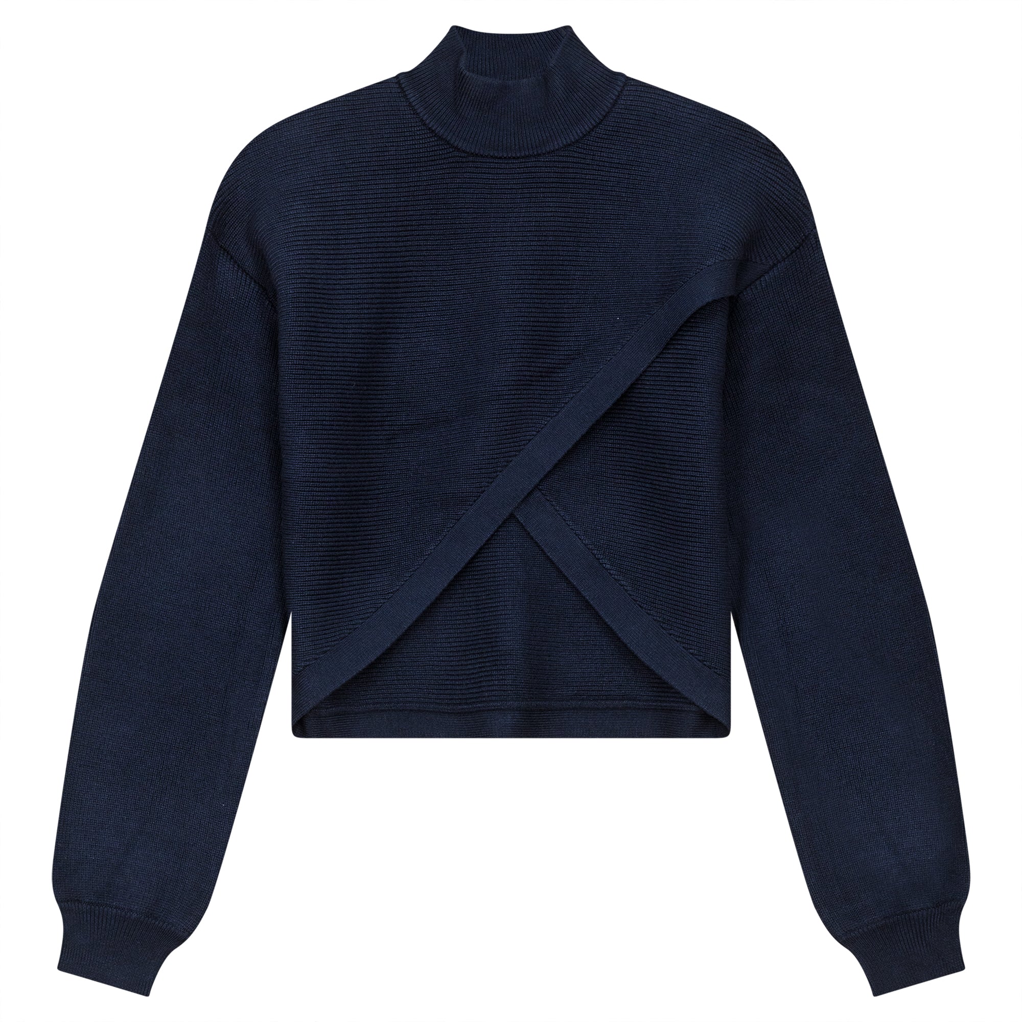 Arm wrap navy turtleneck top by Gem
