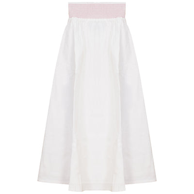 Contrast stitched white skirt by Gem
