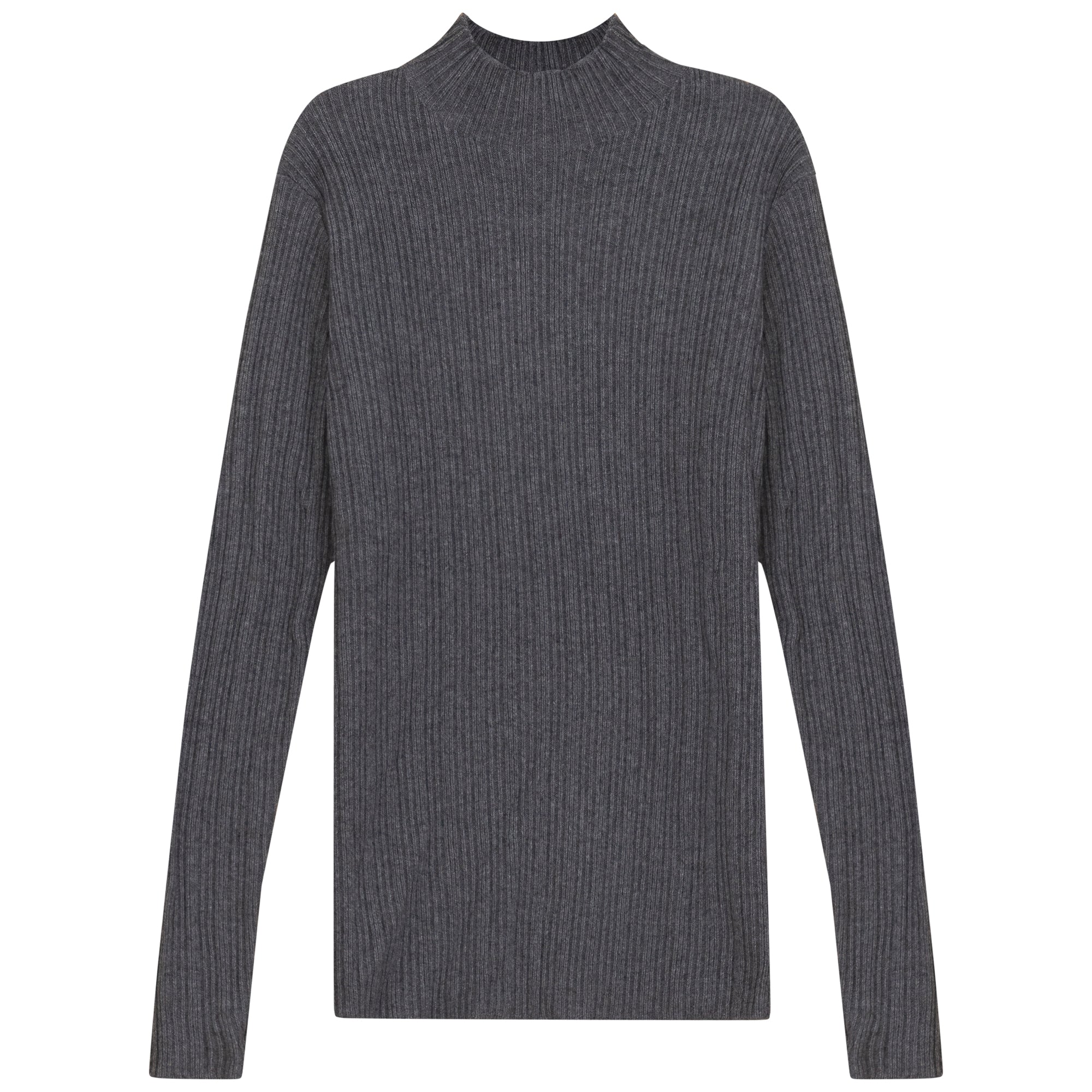 Gem Ribbed grey mock neck