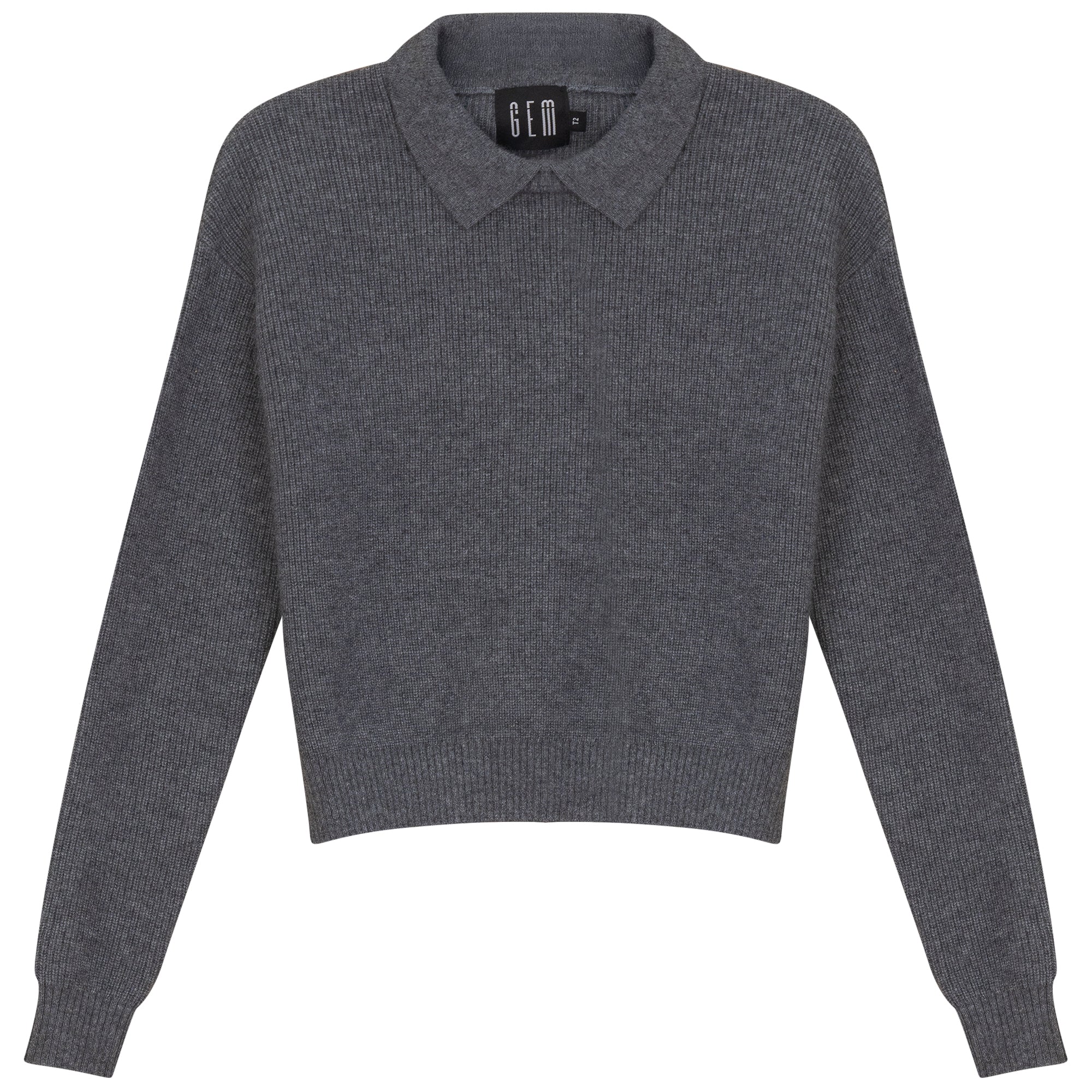 Gem Collar crew neck grey sweater