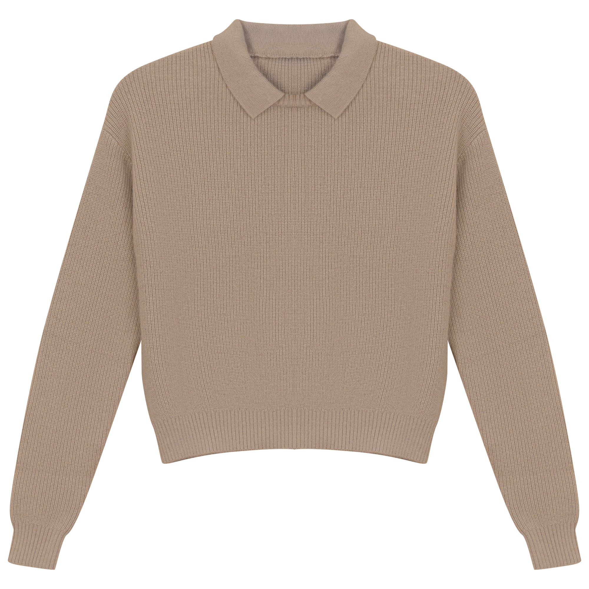 Gem Collar crew neck oat sweater