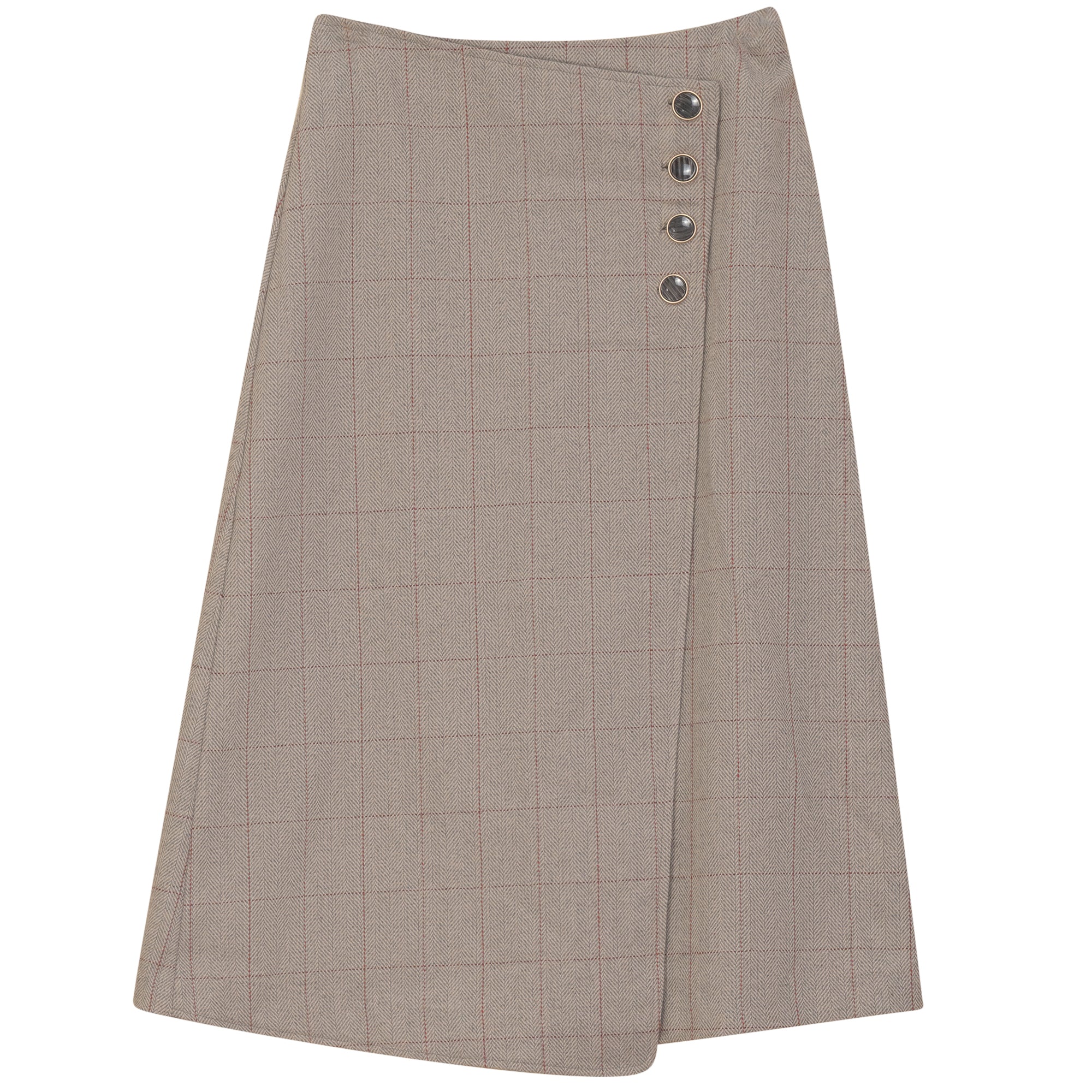 Gem Wool wrap herringbone skirt