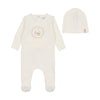 Gingham cradle girls footie + beanie by Bee & Dee