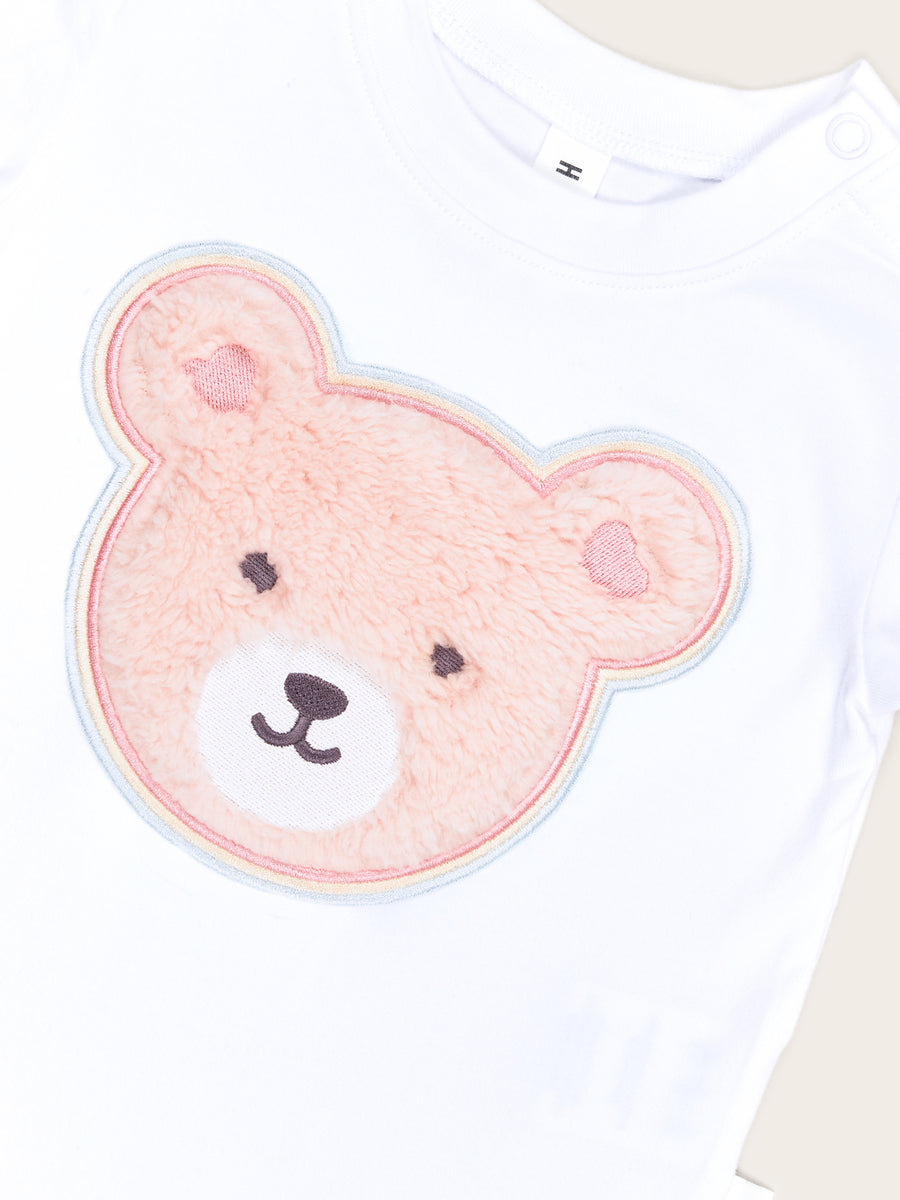 Furry heart bear T-shirt By Hux Baby