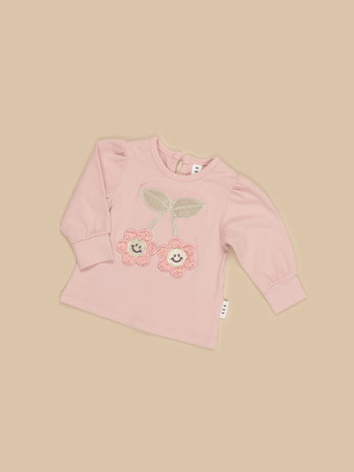 Smile flower puff top by Hux Baby