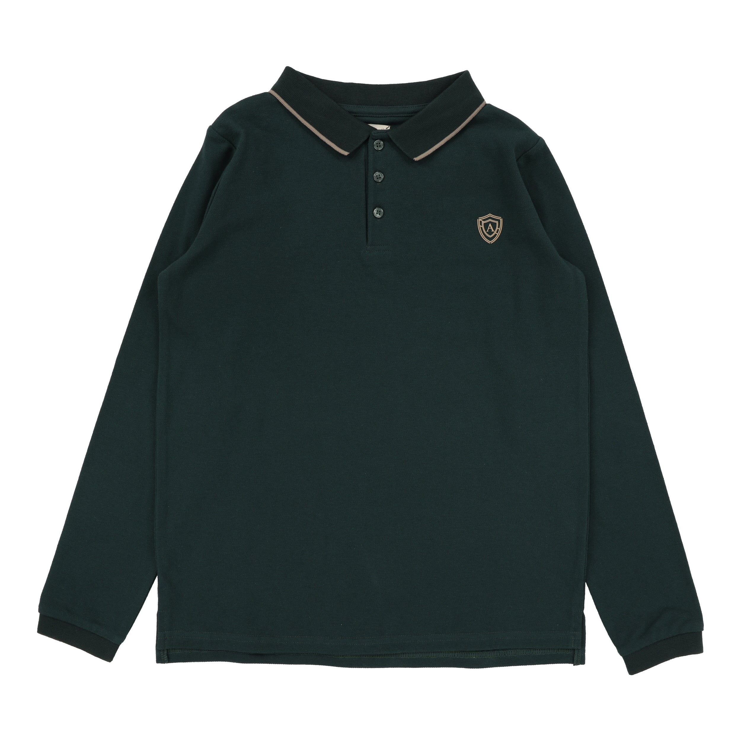 Lil Legs Collar trim green polo (husky)