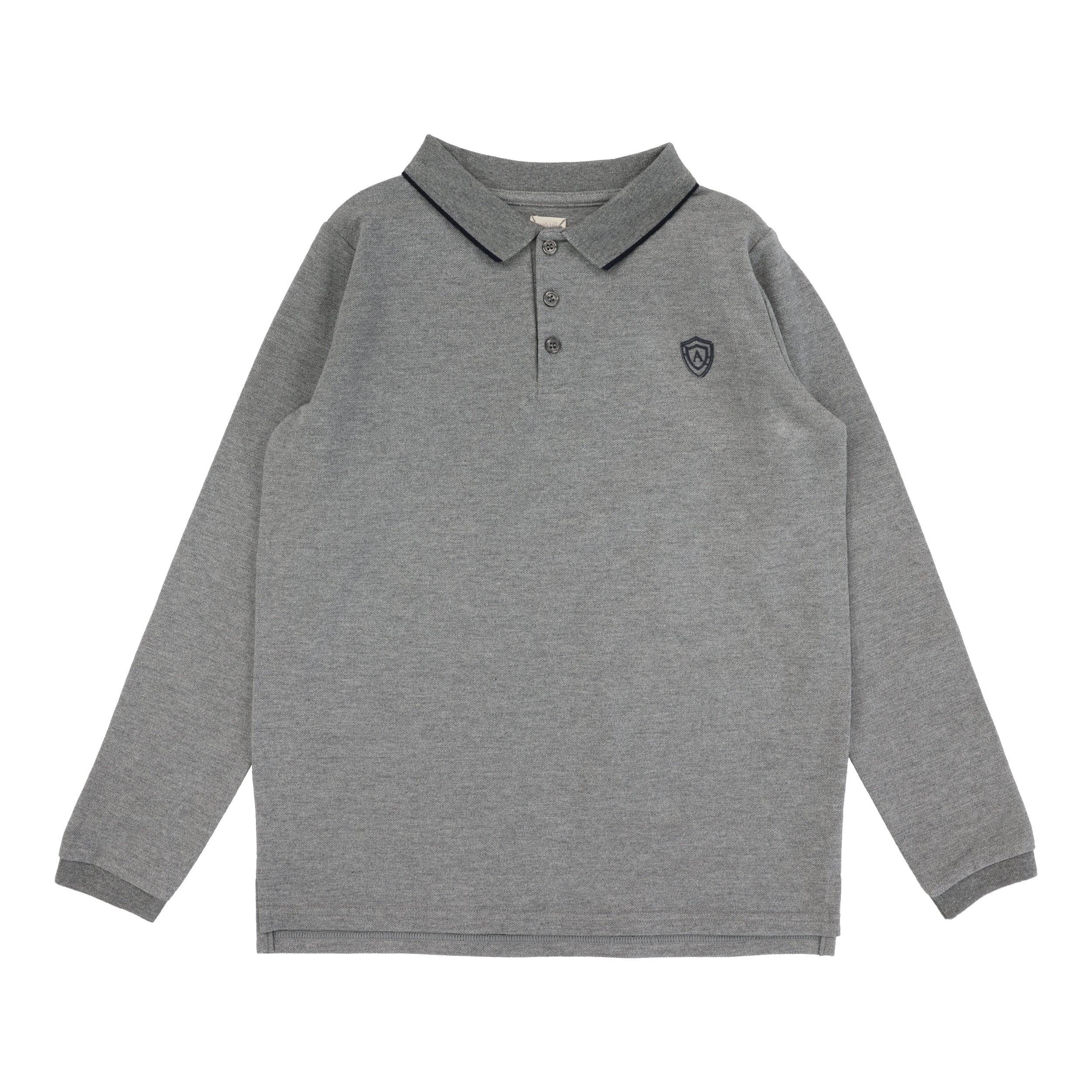 Lil Legs Collar trim grey polo (husky)