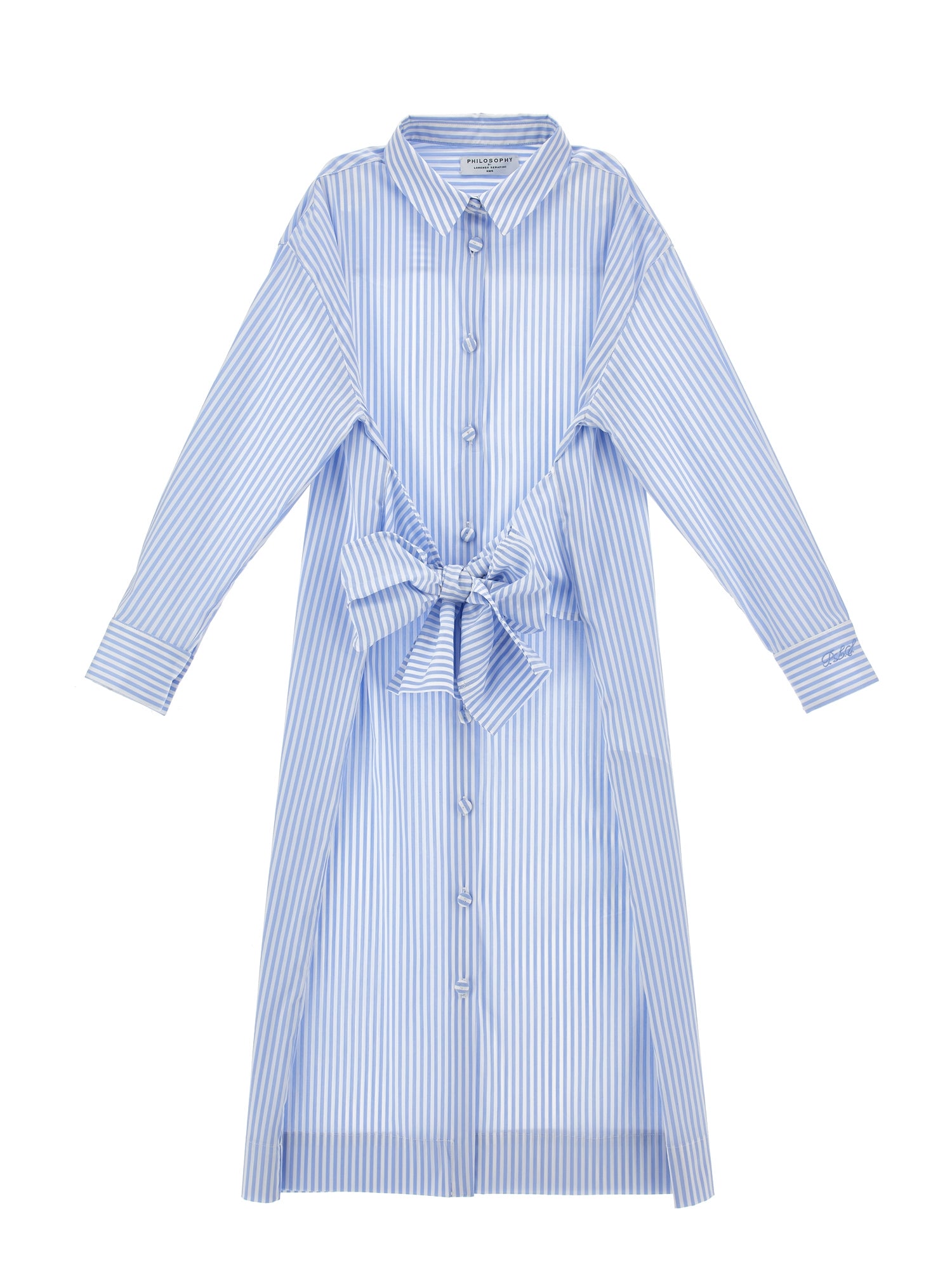 Tie belt poplin shirt dress by Philosophy