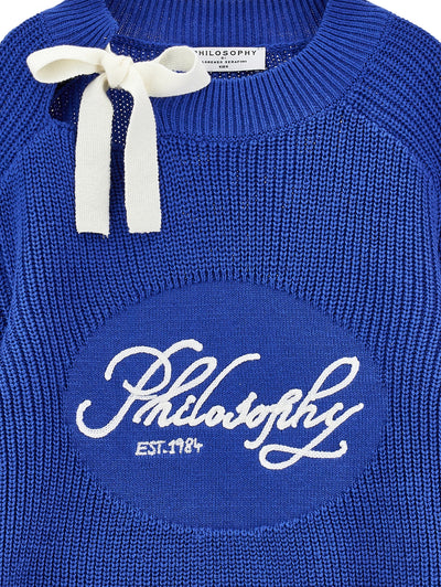 Bow collar blue top by Philosophy