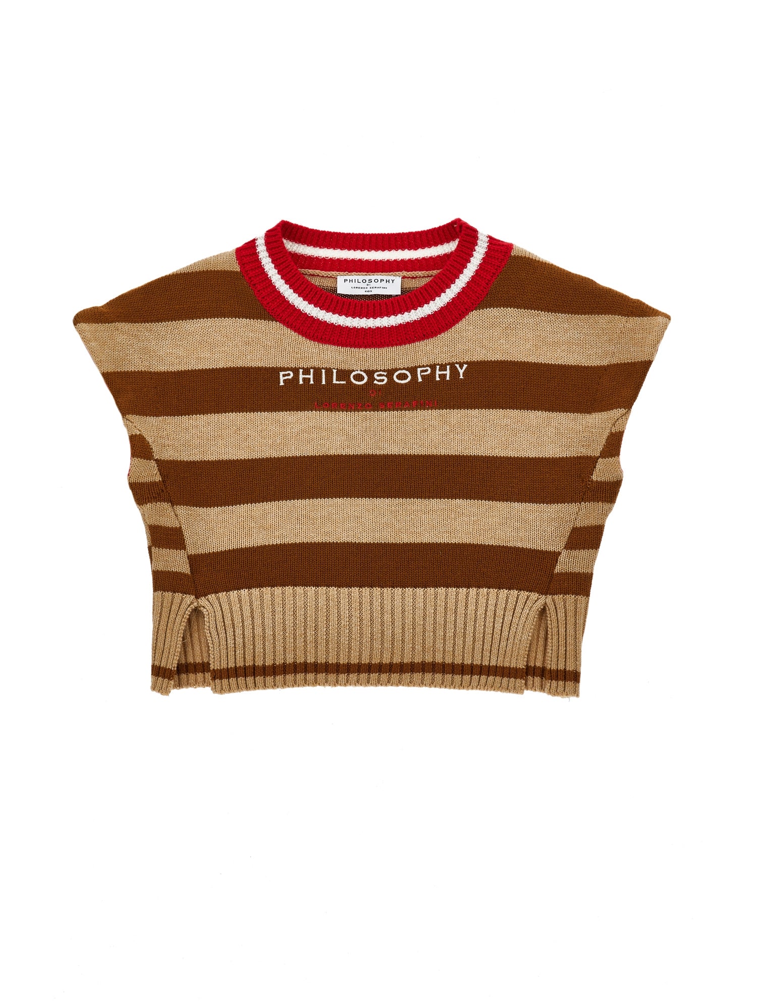 Philosophy Brown/beige stripe vest