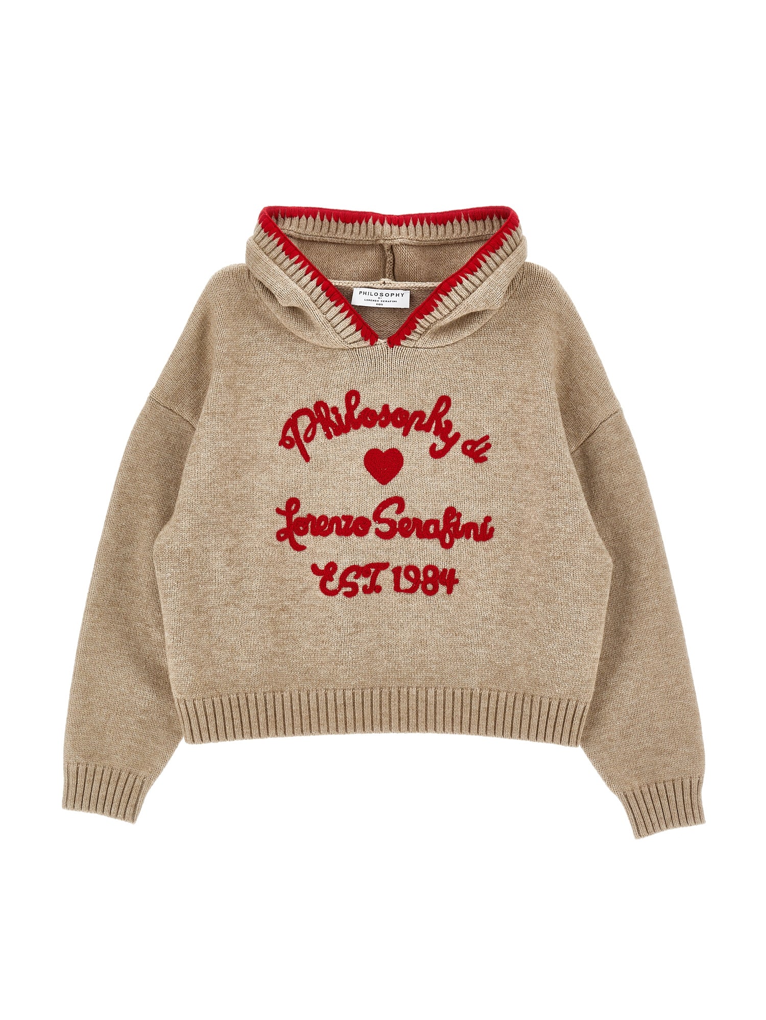 Philosophy Sewn red logo hoodie