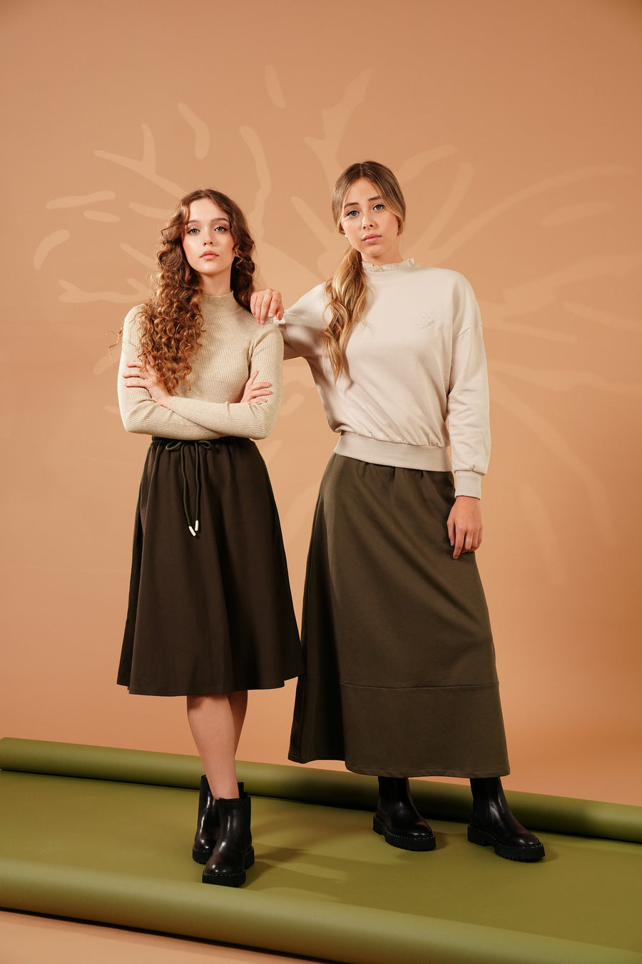 Low Waisted Olive Skirt by Luna Mae