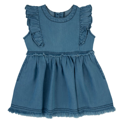 Denim ruffle dress by Ra & Da