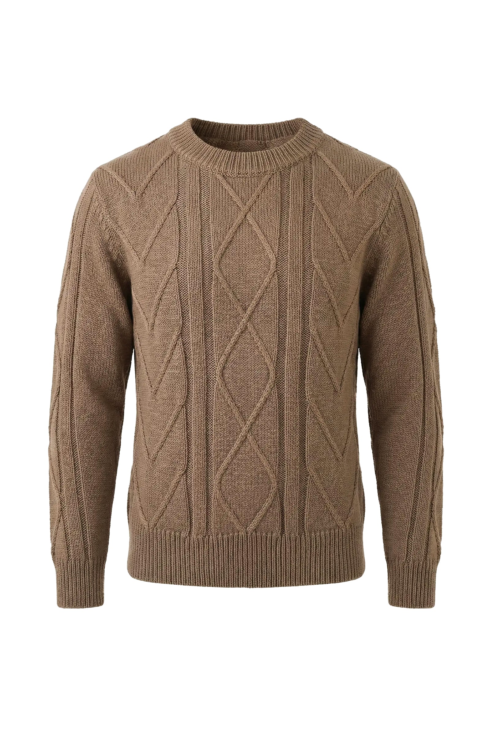 Pernille Cable diamond knit brown sweater