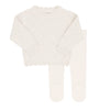Pointelle knit ivory set + bonnet by Ely's & Co