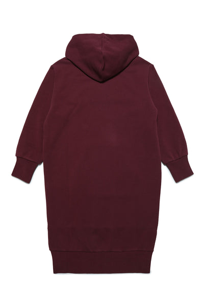 Wine hooded sweatshirt dress by Diesel