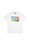 Colored print white t-shirt by Diesel