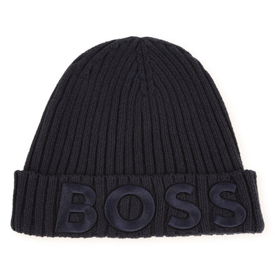 Pull on navy hat by Hugo Boss