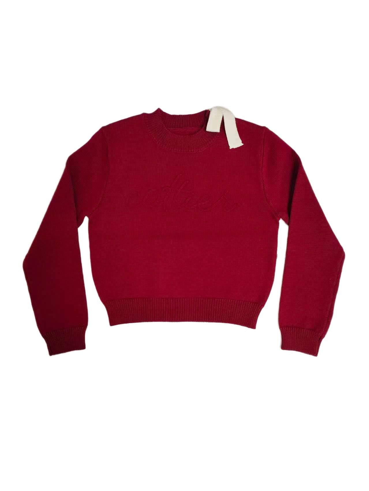 Cottier Bow crimson sweater
