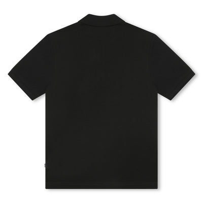 Black solid polo by Boss