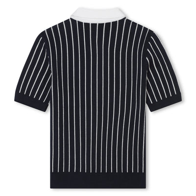 Striped knitted polo by Boss