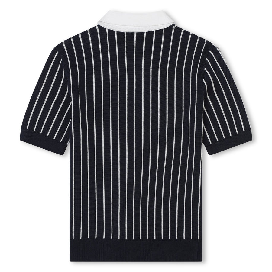Striped knitted polo by Boss