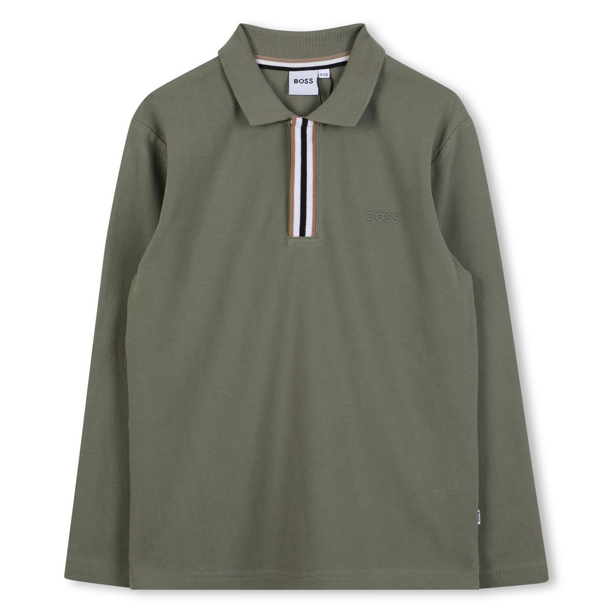 Boss Long sleeve green polo
