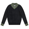 Cable black stripe edge sweater by Mann