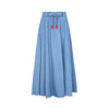 Light blue denim maxi skirt by Little Parni