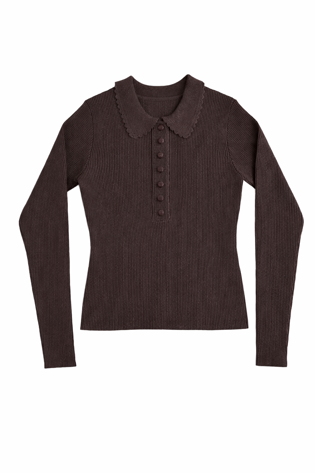 Soir Lyla chocolate collared sweater - Flying Colors